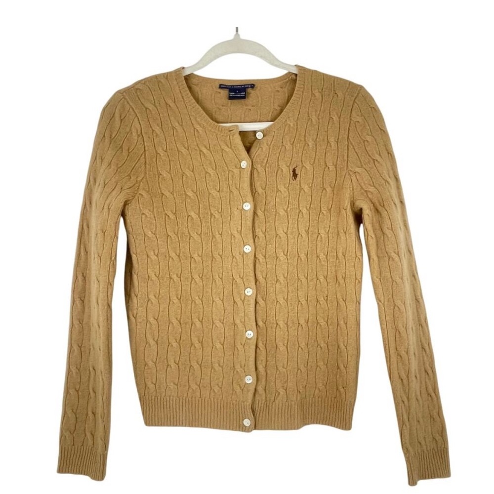 Ralph Lauren Sport Cable Knit Sweater 100% Lambswool EUC